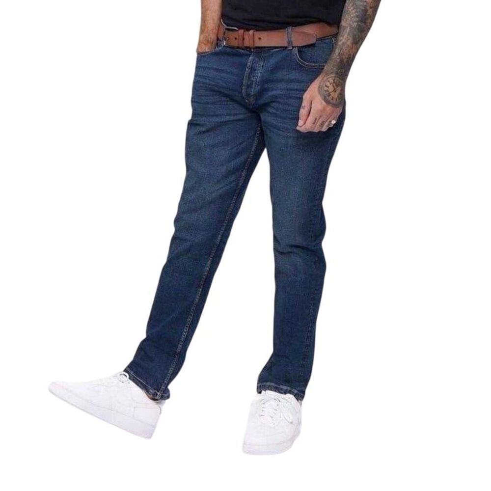Firetrap Mens Belted Jeans / Dark Blue